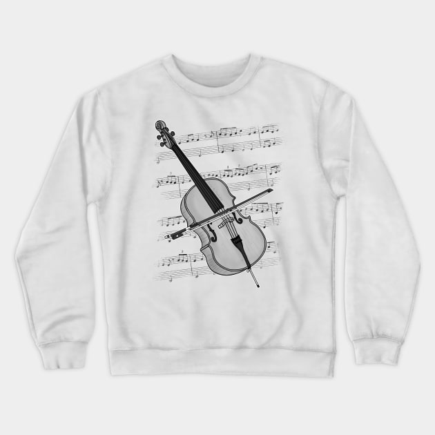 Cello Player Cellist String Musician Crewneck Sweatshirt by doodlerob